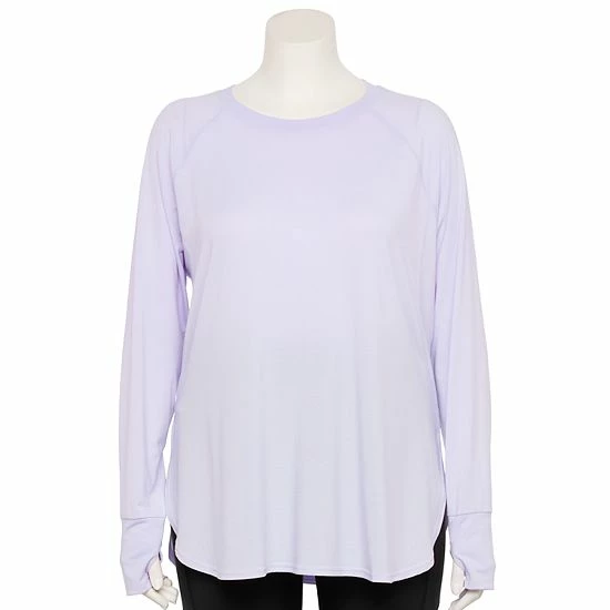 Plus Size Tek Gear® Long Sleeve Tunic Ava Lavender - Image 11