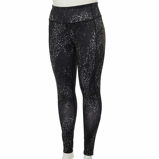 Plus Size Tek Gear® High-Waisted Leggings Knight Green Splatter 6 Plus Size Tek Gear® High-Waisted Leggings Knight Green Splatter - Image 6