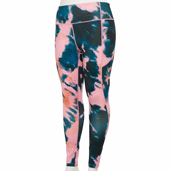 Plus Size Tek Gear® High-Waisted Leggings Knight Green Splatter 9 Plus Size Tek Gear® High-Waisted Leggings Knight Green Splatter - Image 9