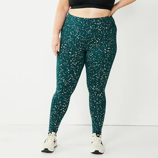 Plus Size Tek Gear® High-Waisted Leggings Knight Green Splatter 18 Plus Size Tek Gear® High-Waisted Leggings Knight Green Splatter - Image 18