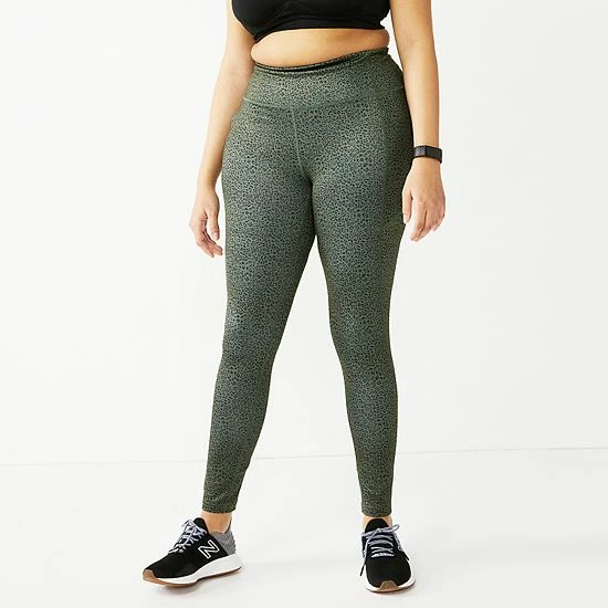 Plus Size Tek Gear® High-Waisted Leggings Knight Green Splatter 19 Plus Size Tek Gear® High-Waisted Leggings Knight Green Splatter - Image 19