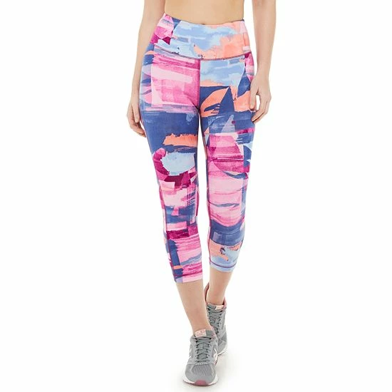 Women's Tek Gear® Essential High-Waisted Capri Leggings Purple Cheetah - Image 10