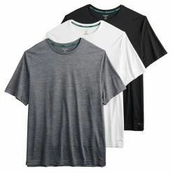 Big & Tall Tek Gear® 3-Pack Dry Tek Tees Mineral Black Ash Blue