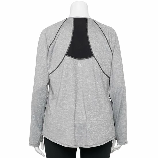 Plus Size Tek Gear® Performance Core Long Sleeve Tee Esta Olive - Image 2