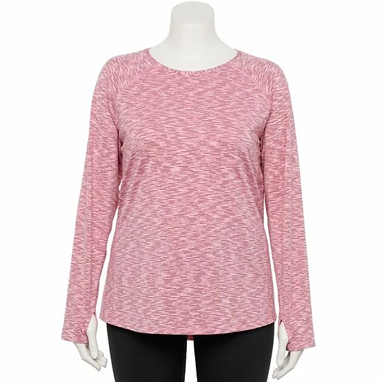 Plus Size Tek Gear® Performance Core Long Sleeve Tee Esta Olive - Image 3