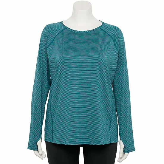Plus Size Tek Gear® Performance Core Long Sleeve Tee Esta Olive - Image 7
