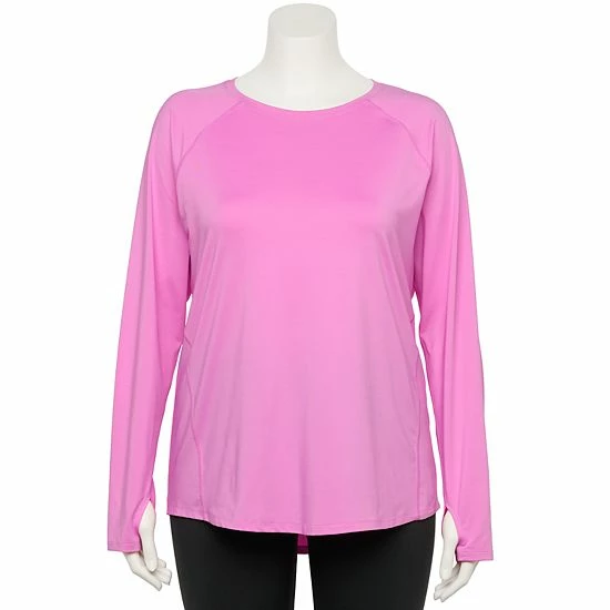 Plus Size Tek Gear® Performance Core Long Sleeve Tee Esta Olive - Image 11