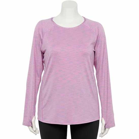 Plus Size Tek Gear® Performance Core Long Sleeve Tee Esta Olive - Image 12