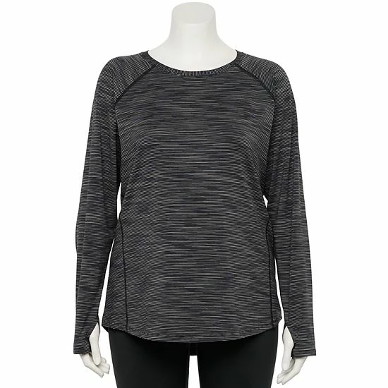 Plus Size Tek Gear® Performance Core Long Sleeve Tee Esta Olive - Image 15