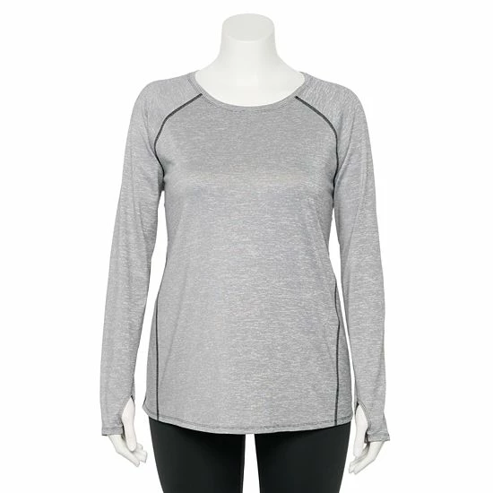 Plus Size Tek Gear® Performance Core Long Sleeve Tee Esta Olive - Image 17