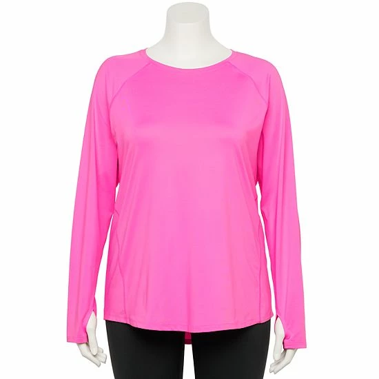 Plus Size Tek Gear® Performance Core Long Sleeve Tee Esta Olive - Image 19