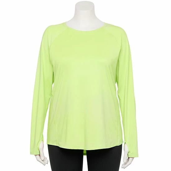 Plus Size Tek Gear® Performance Core Long Sleeve Tee Esta Olive - Image 20
