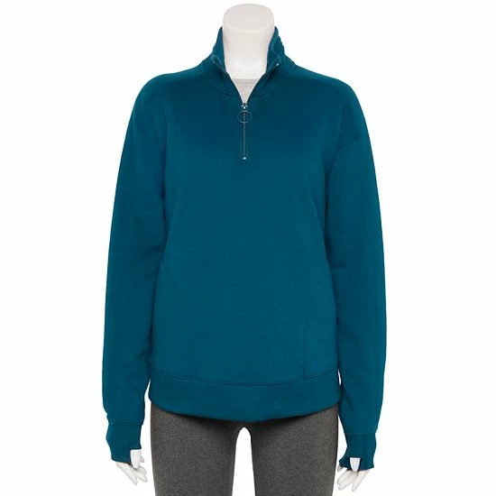 Women's Tek Gear® Quarter-Zip Ultrasoft Fleece Jacket Natural Scallop