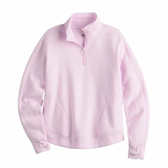 Women's Tek Gear® Quarter-Zip Ultrasoft Fleece Jacket Natural Scallop - Image 3