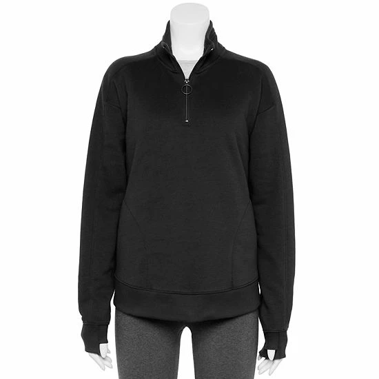 Women's Tek Gear® Quarter-Zip Ultrasoft Fleece Jacket Natural Scallop - Image 5