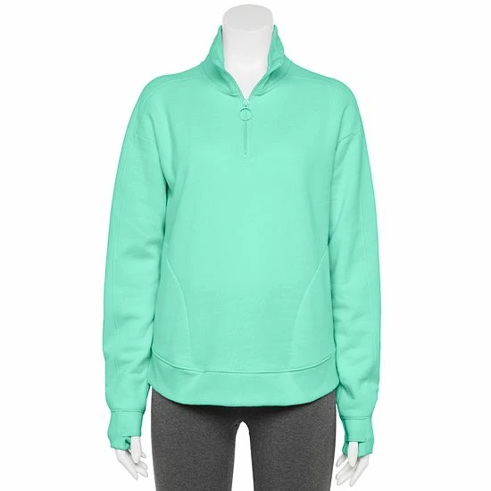 Women's Tek Gear® Quarter-Zip Ultrasoft Fleece Jacket Natural Scallop - Image 8