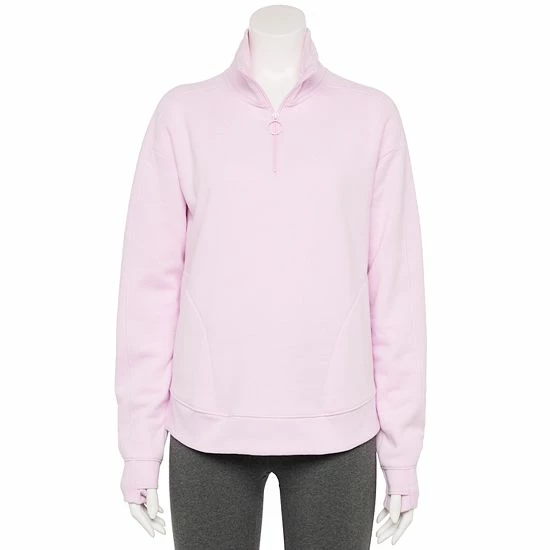 Women's Tek Gear® Quarter-Zip Ultrasoft Fleece Jacket Natural Scallop - Image 9