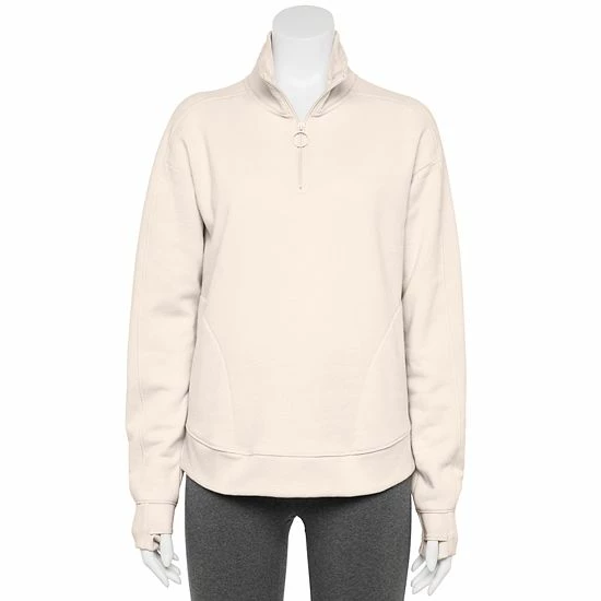 Women's Tek Gear® Quarter-Zip Ultrasoft Fleece Jacket Natural Scallop - Image 10