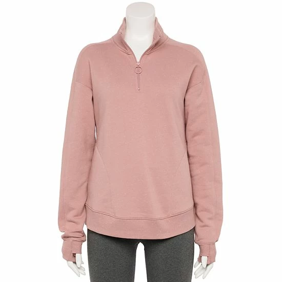 Women's Tek Gear® Quarter-Zip Ultrasoft Fleece Jacket Natural Scallop - Image 12