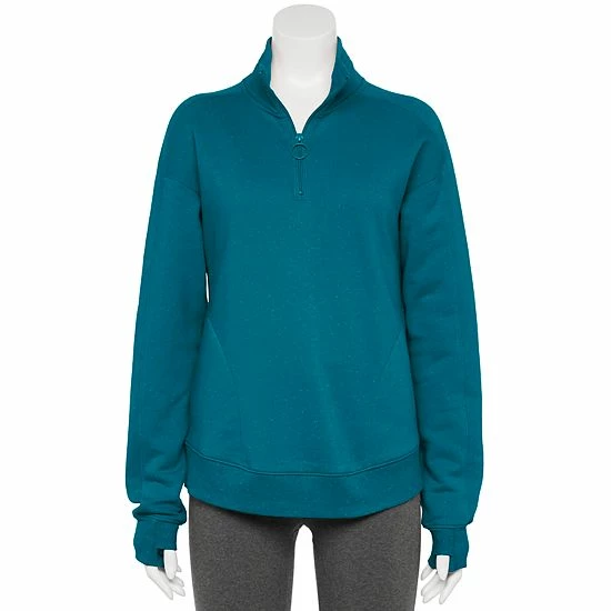 Women's Tek Gear® Quarter-Zip Ultrasoft Fleece Jacket Natural Scallop - Image 13