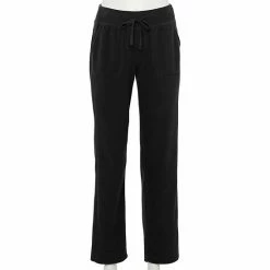 Women's Tek Gear® Microfleece Straight-Leg Pants Mineral Black