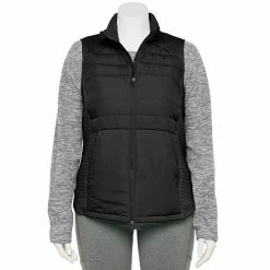 Plus Size Tek Gear® Mixed-Media Vest Night Sangria