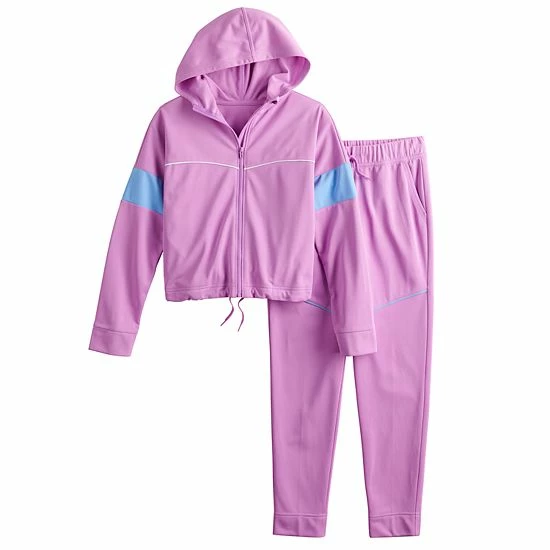 Girls 7-16 Tek Gear® Tricot Tracksuit Set In Regular & Plus Lavender Maypop 2 Girls 7-16 Tek Gear® Tricot Tracksuit Set In Regular & Plus Lavender Maypop - Image 2
