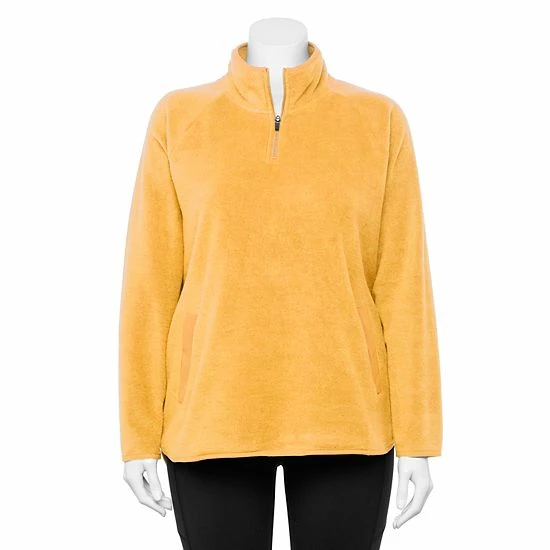 Plus Size Tek Gear® Microfleece Quarter-Zip Pullover Mango Smoothe - Image 2