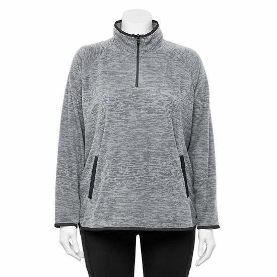 Plus Size Tek Gear® Microfleece Quarter-Zip Pullover Mango Smoothe - Image 3