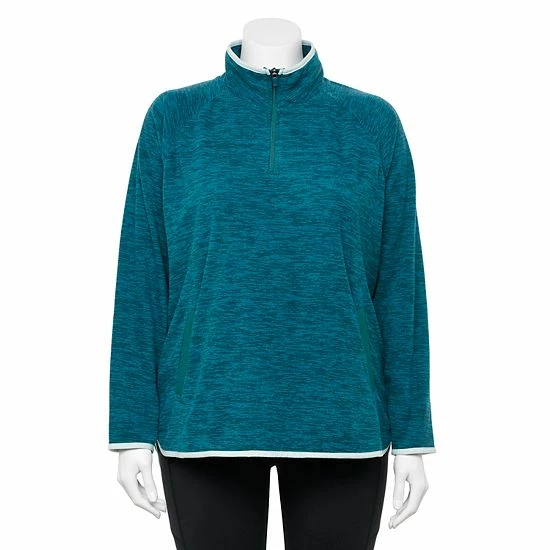 Plus Size Tek Gear® Microfleece Quarter-Zip Pullover Mango Smoothe - Image 5