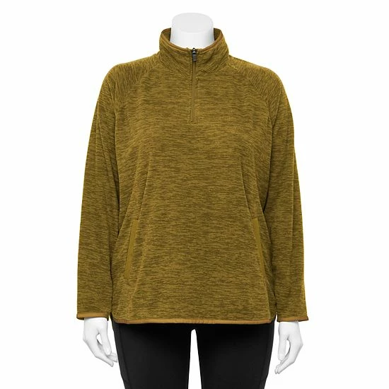 Plus Size Tek Gear® Microfleece Quarter-Zip Pullover Mango Smoothe - Image 6