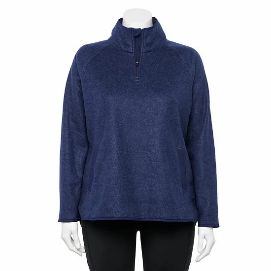 Plus Size Tek Gear® Microfleece Quarter-Zip Pullover Mango Smoothe - Image 7