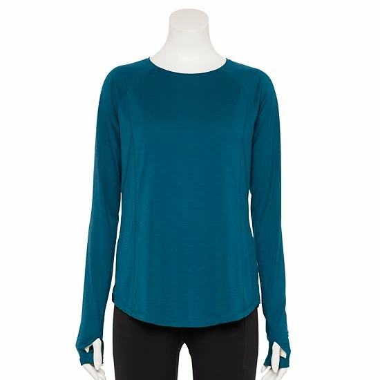 Women's Tek Gear® Soft Touch Long-Sleeve Tee Shy Green - Image 4