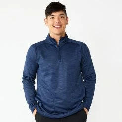 Men's Tek Gear® Quarter-Zip Performance Golf Fleece Dress Blues