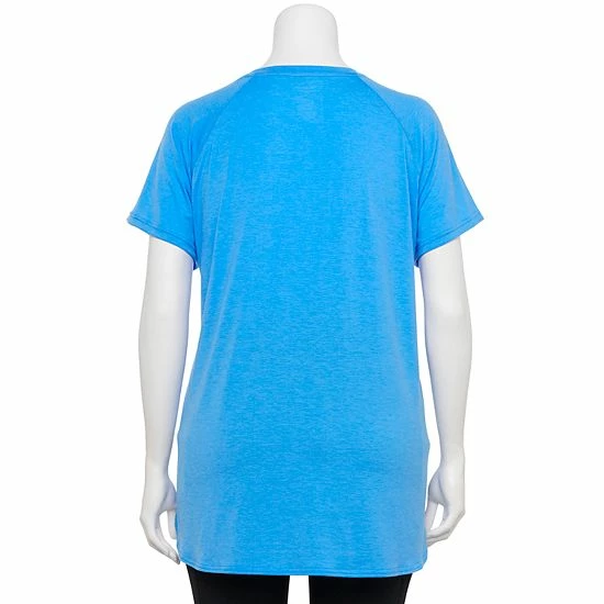 Plus Size Tek Gear® High Slit Tunic Tee Pink Trillion - Image 2