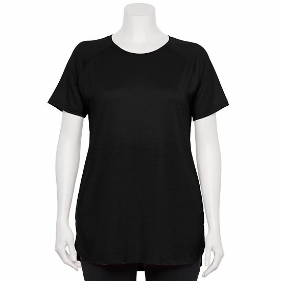 Plus Size Tek Gear® High Slit Tunic Tee Pink Trillion - Image 10