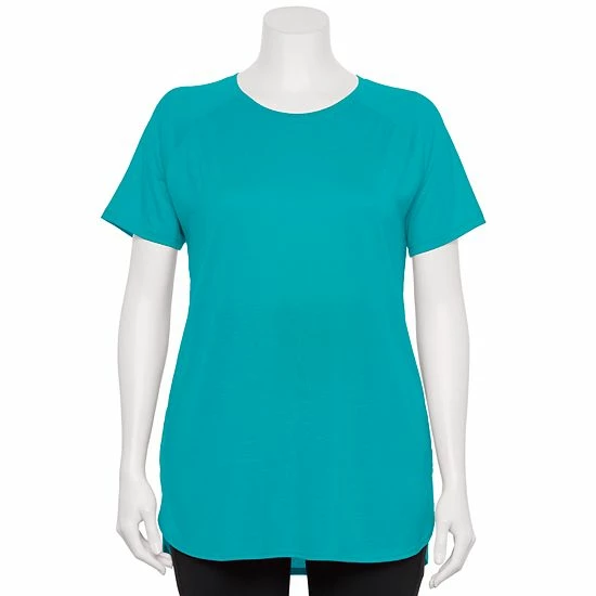 Plus Size Tek Gear® High Slit Tunic Tee Pink Trillion - Image 12