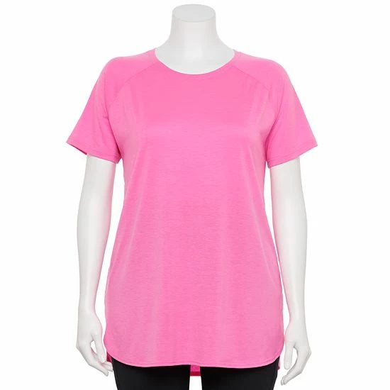 Plus Size Tek Gear® High Slit Tunic Tee Pink Trillion - Image 13