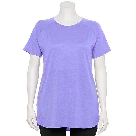 Plus Size Tek Gear® High Slit Tunic Tee Pink Trillion - Image 20