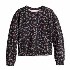 Girls 7-16 Tek Gear® Ultrasoft Fleece Printed Crew Sweatshirt In Regular & Plus Lilac Bold Strokes