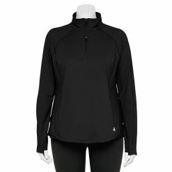 Plus Size Tek Gear® Quarter-Zip Performance Jacket Black