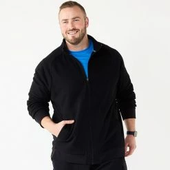 Big & Tall Tek Gear® Ultrasoft Fleece Track Jacket Nolan Beige