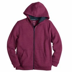 Boys 8-20 Tek Gear® Ultrasoft Fleece Full-Zip Hoodie In Regular & Husky Rustic Berry Blue