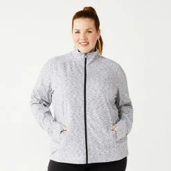 Plus Size Tek Gear® Essential Mockneck Jacket Martini Rose