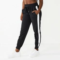Women's Tek Gear® Zipper-Hem Woven Track Pants Black -Tek Gear Shop unnamed file 2452