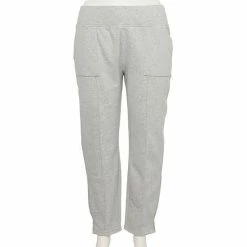 Plus Size Tek Gear® Ultrasoft Fleece High-Waisted Ankle Pants Chilled Wine