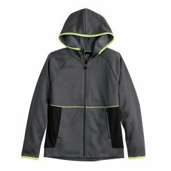 Boys 8-20 Tek Gear® Performance Fleece Full Zip Hoodie In Regular & Husky Hawk Gray