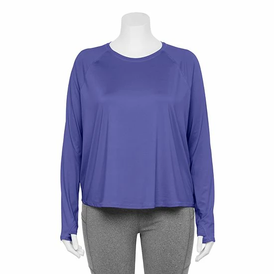 Plus Size Tek Gear® Performance Long Sleeve Tee Little Lavender - Image 4