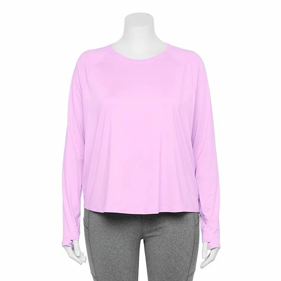 Plus Size Tek Gear® Performance Long Sleeve Tee Little Lavender - Image 5