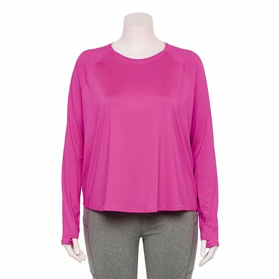 Plus Size Tek Gear® Performance Long Sleeve Tee Little Lavender - Image 6